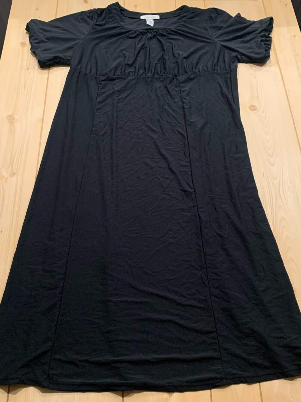 Chelsea Studio Black Casual Midi Dress Scrunch Neck Midi Dress Women's 20W